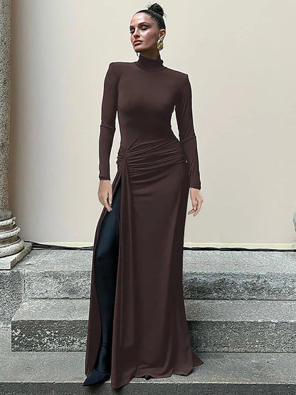 Long Sleeve Draped Maxi