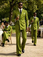 Striped Flare-Pants Formal Tuxedo Set