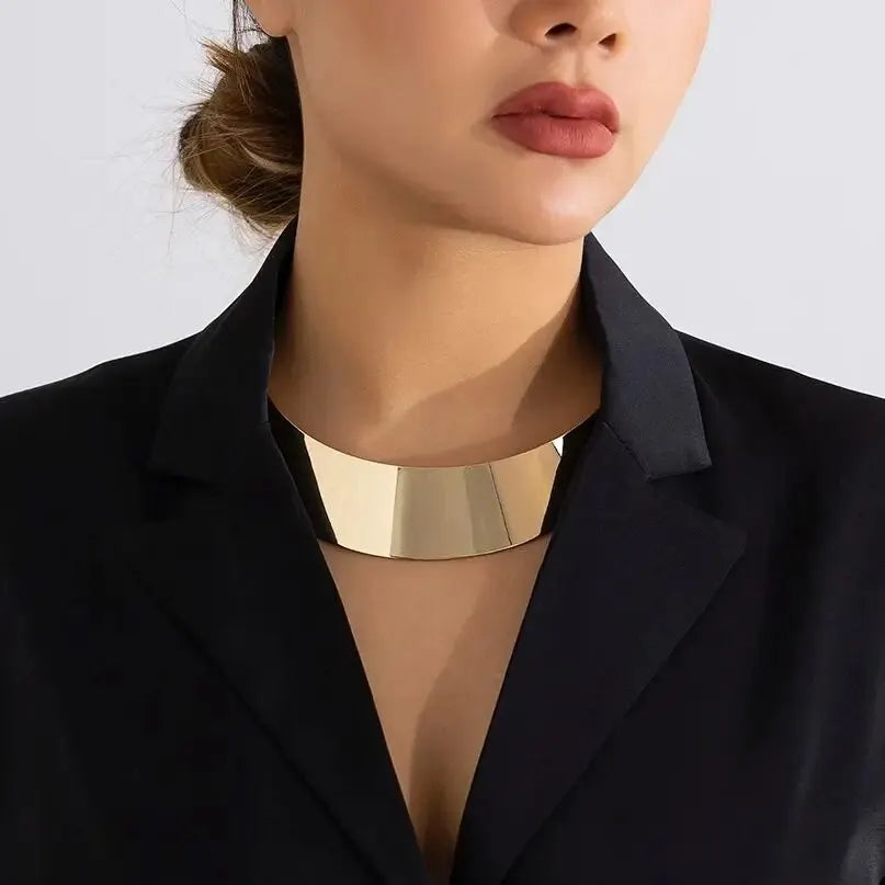 Punk Geometric Torque Necklace