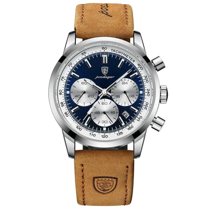 Luminous Leather Chronograph Watch