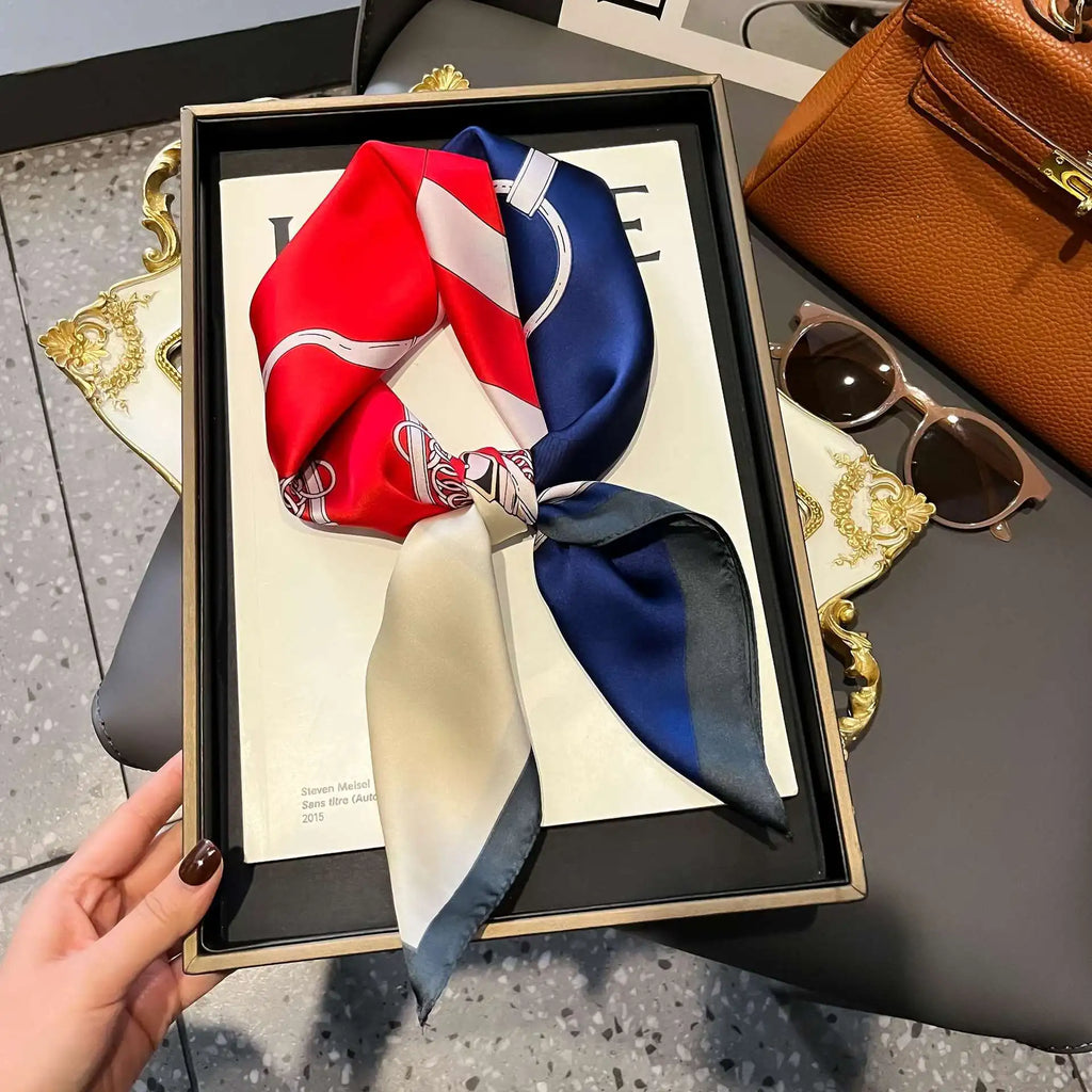 Luxury Silk Plaid Hijab Scarf