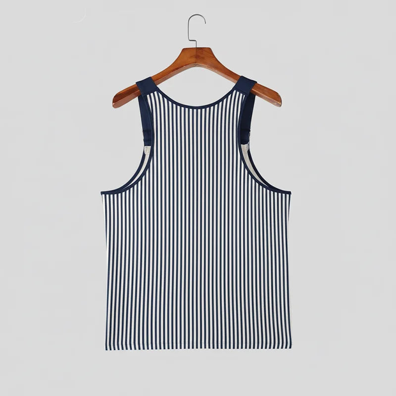 INCERUN Striped Patchwork Tank Top