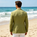 Linen Cotton Notch-Lapel Slim Blazer