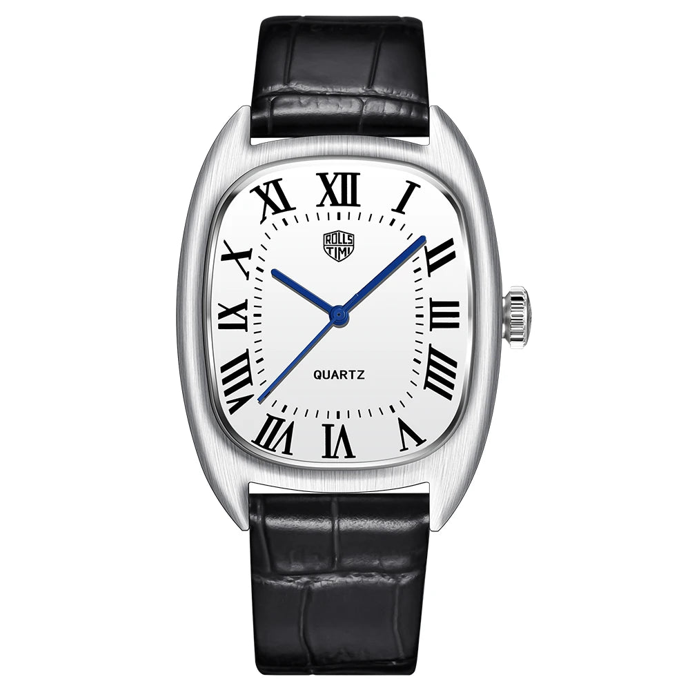 RollsTimi Oval Leather Quartz Watch