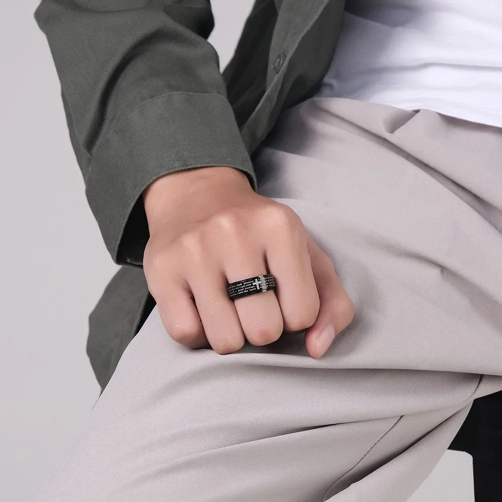 Carofeez Cross Spinner Ring