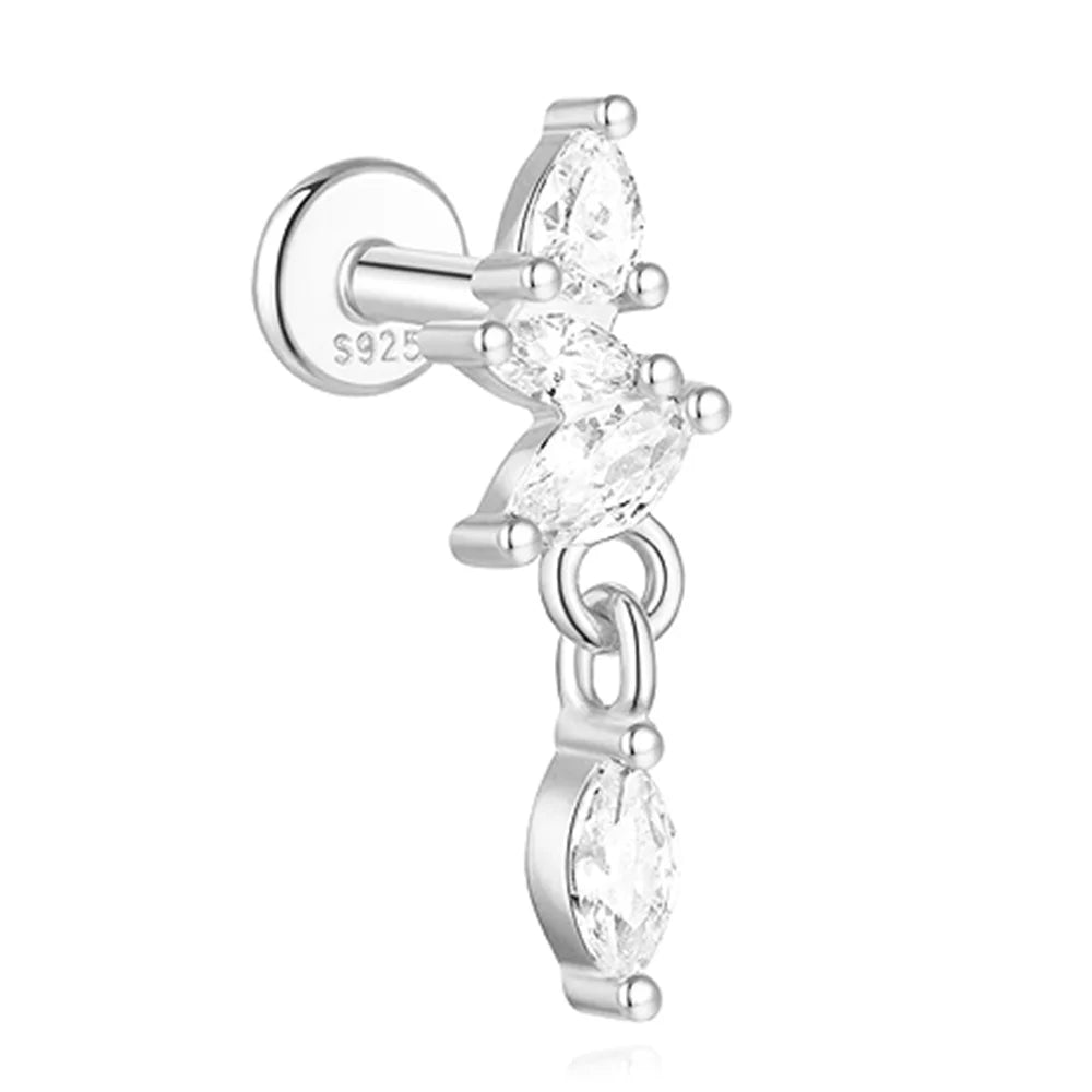 Geometric Pearl Zircon Studs