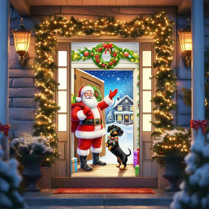 Cute Animals Christmas Door Cover