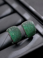 Geometric Zircon Clip Earrings