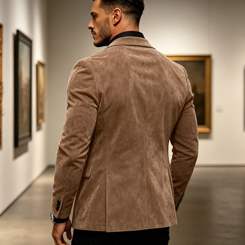 Suede Texture Notch-Lapel Sport Coat