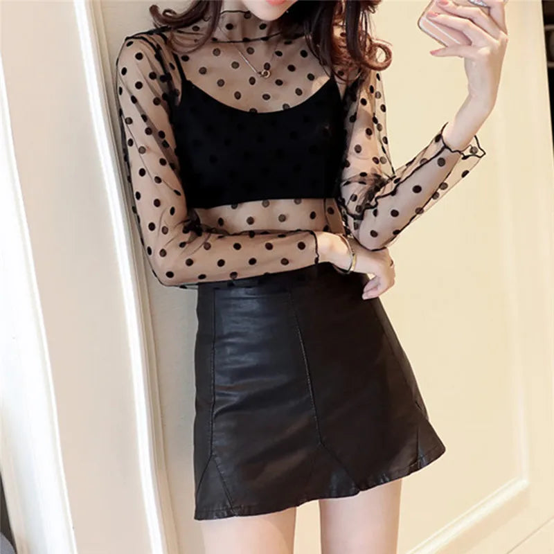 Transparent Mesh Star Shirt