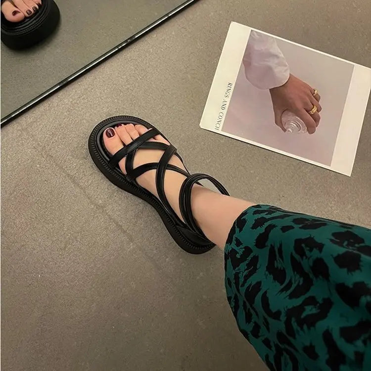 Women Graffiti Ankle Strap Sandals