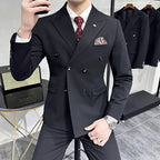 Lattice Plaid Three-Piece Formal Suit