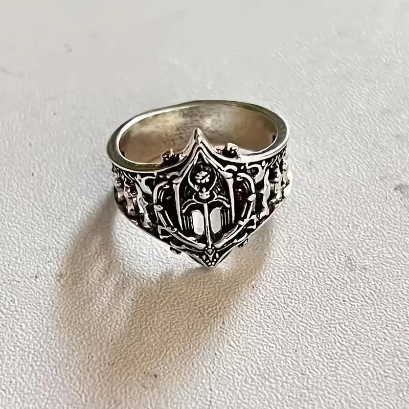 Gothic Openwork Wide-Band Ring