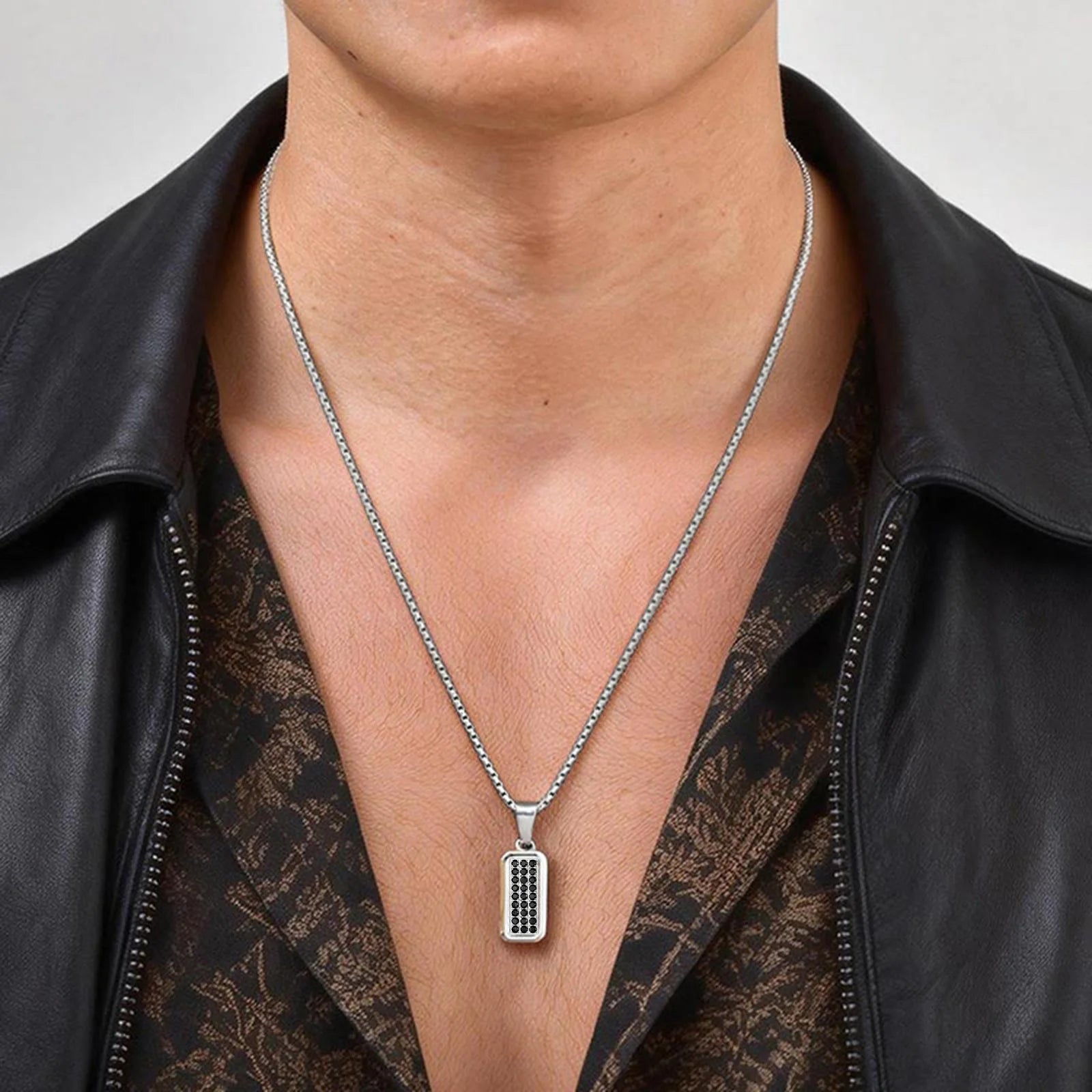 Mprainbow Geometric Square Necklace