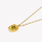 Square Zircon Pendant Necklace