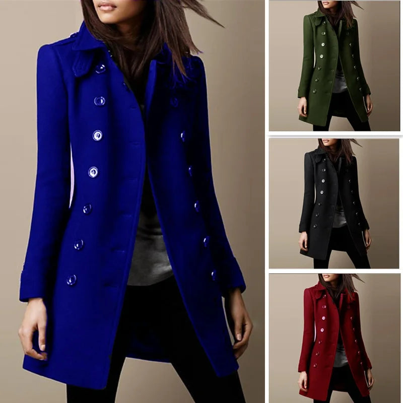 Women’s Double-Breasted Wool Overcoat