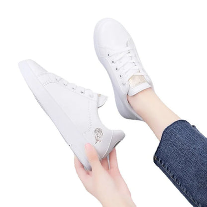 Spring Floral Lace-Up Sneakers