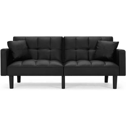 Modern Leather Futon Sofa