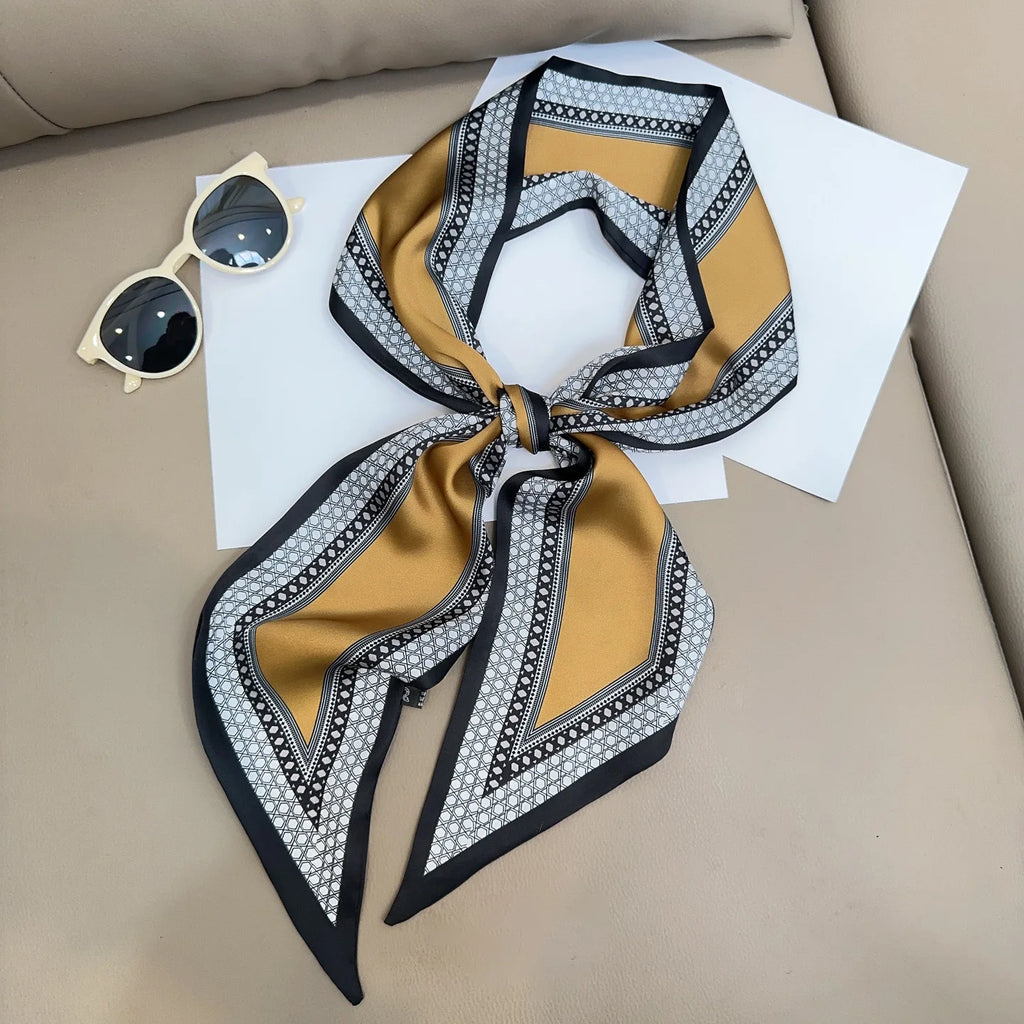 Horse Pattern Long Silk Scarf