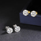 Moissanite Screw Back Stud Earrings