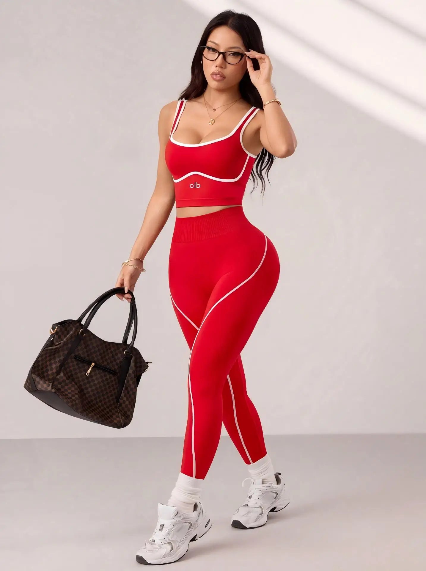 Legging-Style Solid Sleeveless True-To-Size Fit Two-Piece Yoga Set