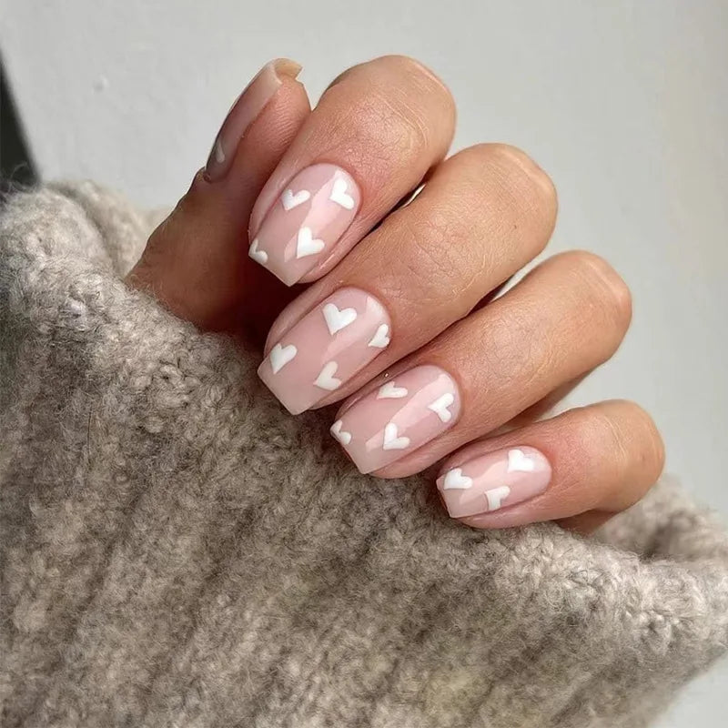 Mid-length French False Nails Leopard