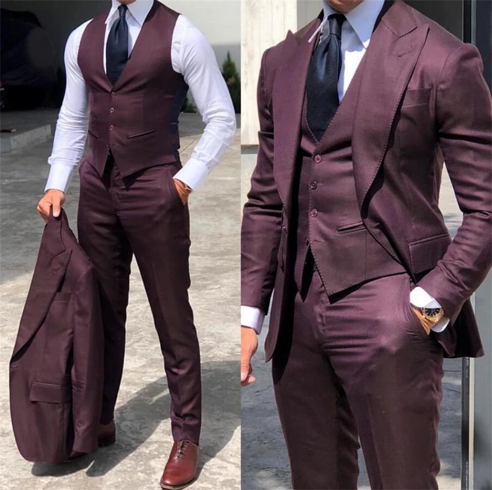 Solid Formal Single-Breasted Suit Set