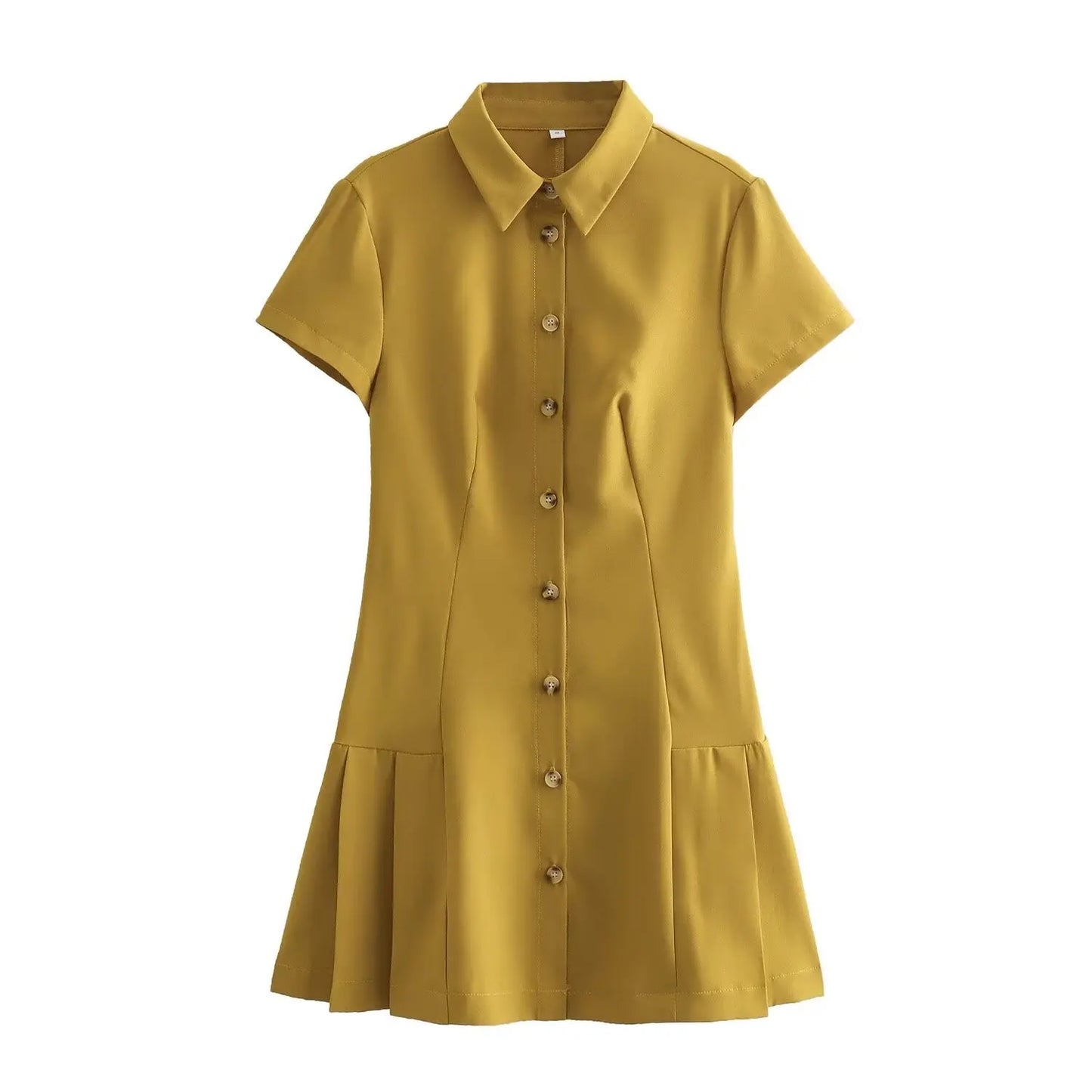 Casual Polo Collar Mini Dress