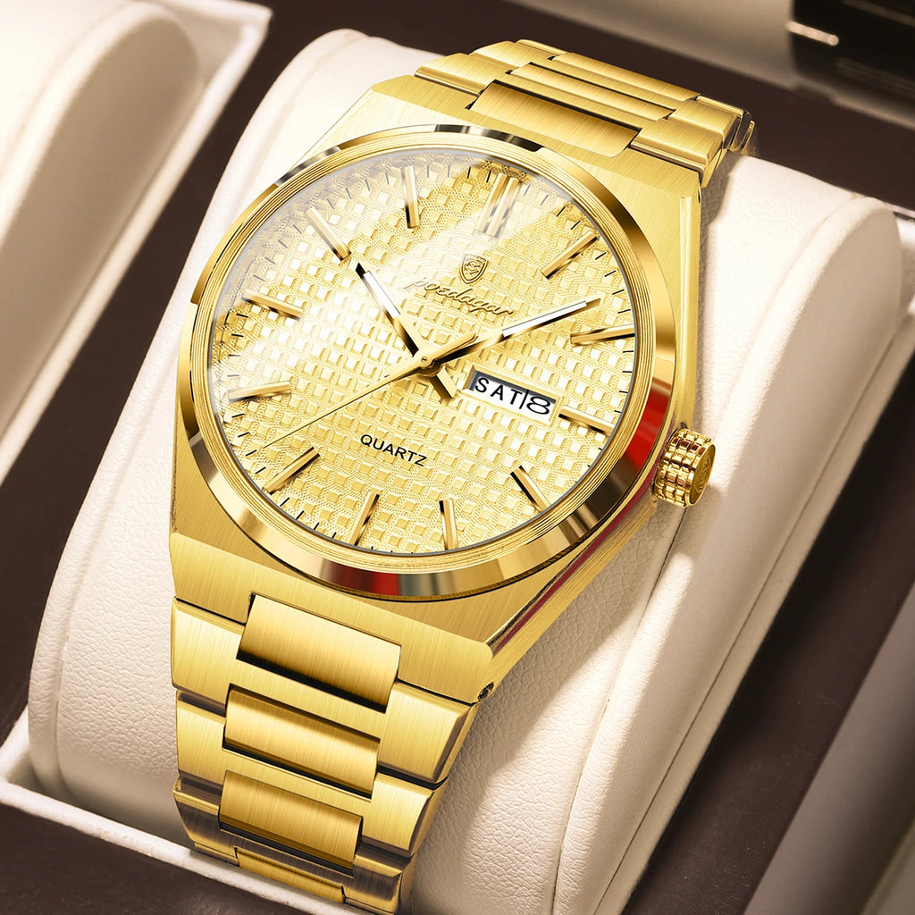 POEDAGAR Silver Steel Quartz Watch