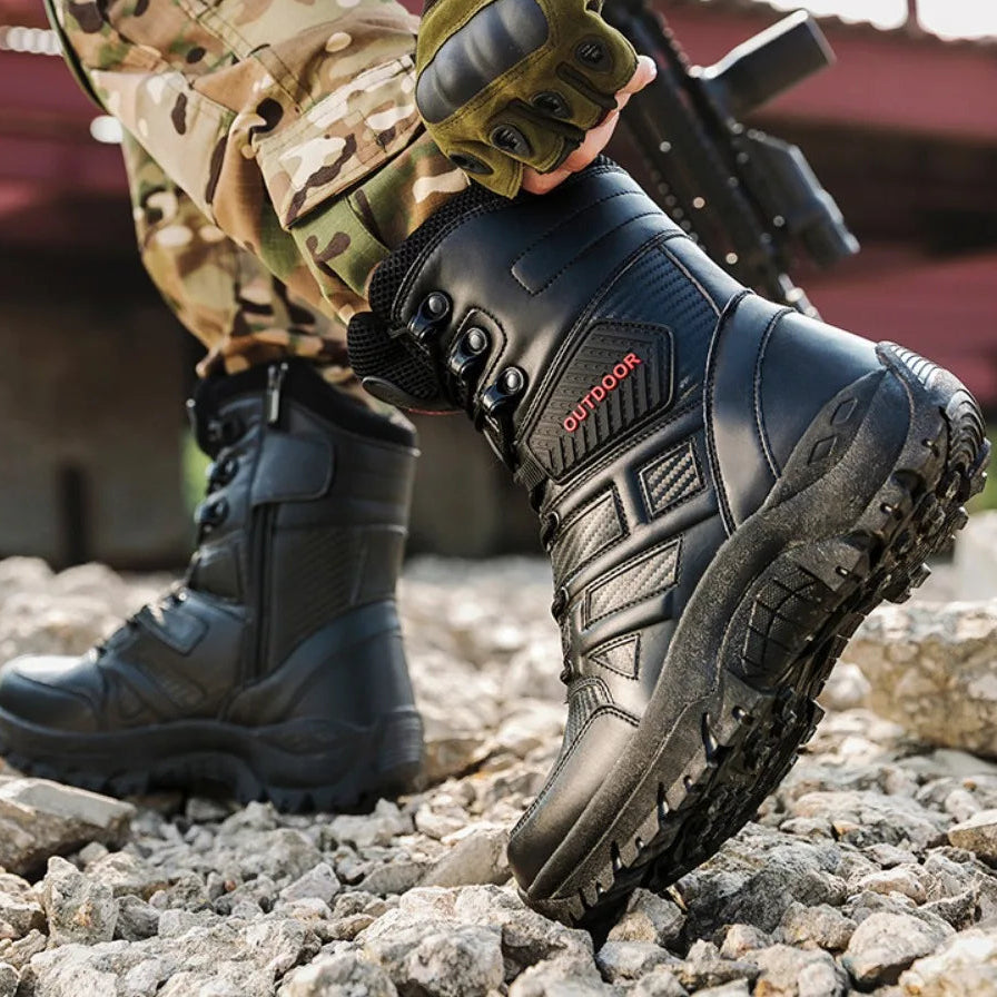 Black Polyester Desert Combat Boots