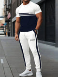 Letter Print Round-Neck Sportswear Set