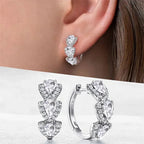 Blue Zirconia Hoop Earrings