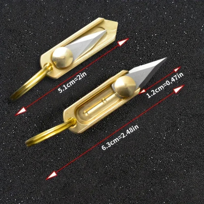 Push-Pull Brass Utility Knife