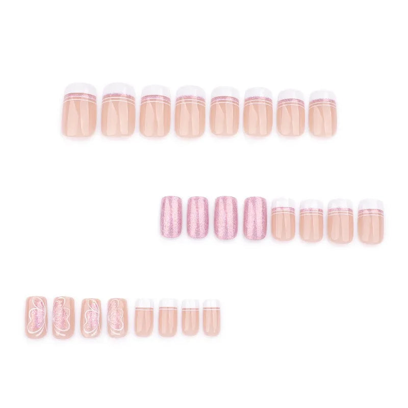 Short Square Press Nails Gradient