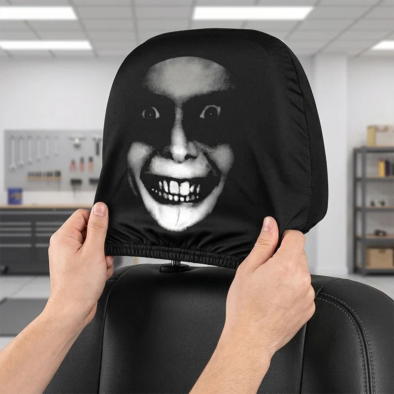 Scary Face Car Headrest Cover