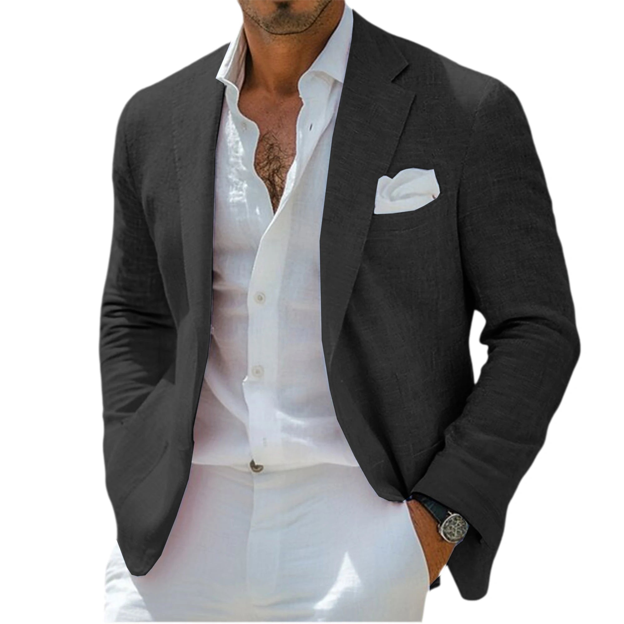 Linen Notch-Lapel Business Sport Coat