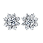 Sunflower Moissanite Stud Earrings
