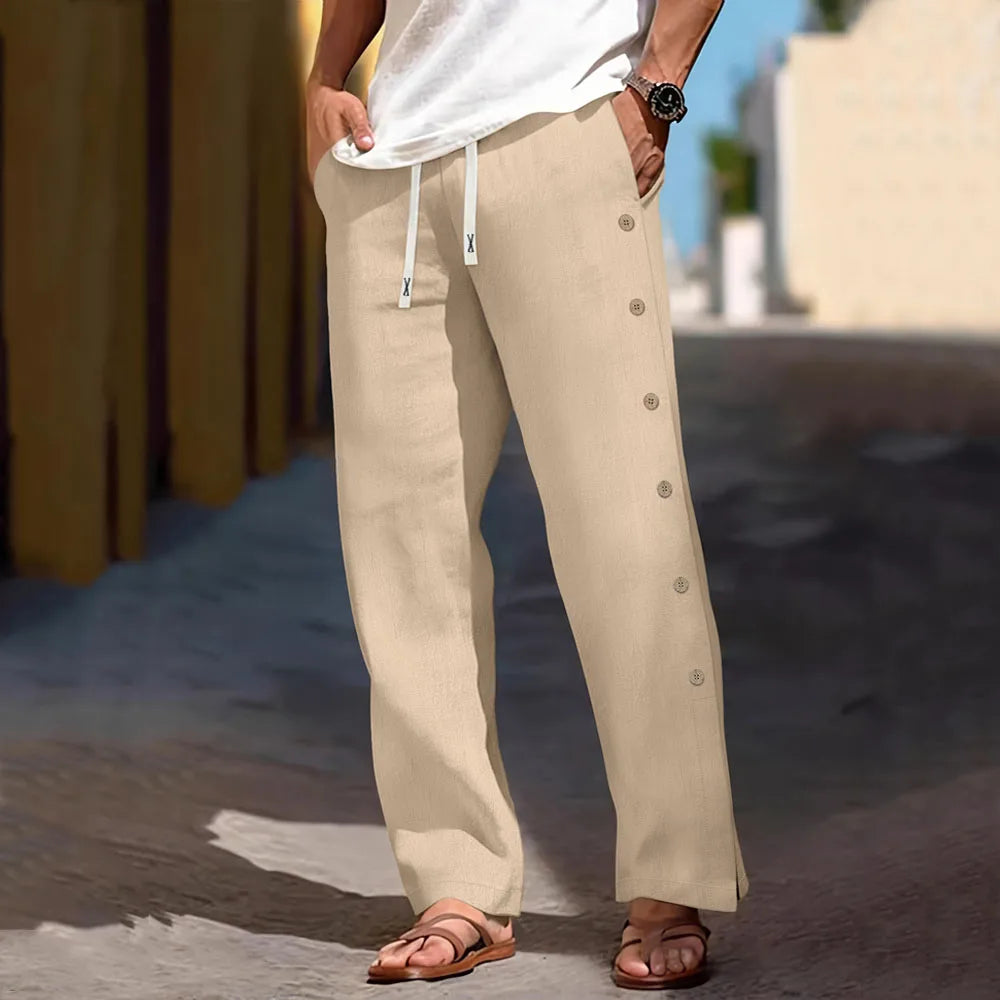 Linen Drawstring Beach Trousers