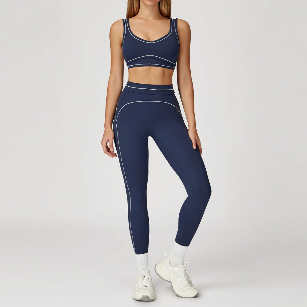 Knit Construction Sleeveless True-To-Size Fit Two-Piece Yoga Set