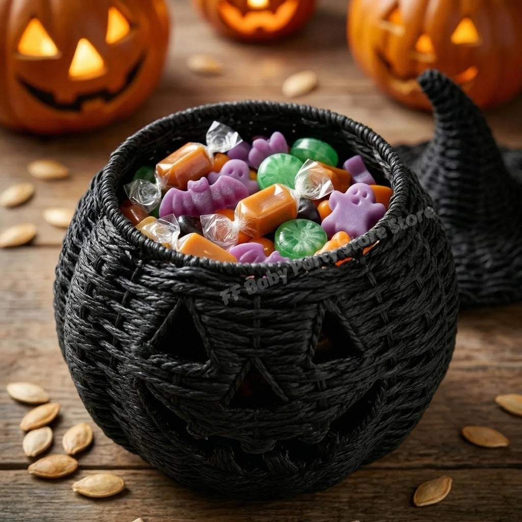 Wicker Pumpkin Lantern Storage Box