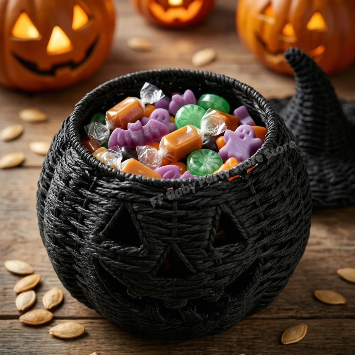 Wicker Pumpkin Lantern Storage Box