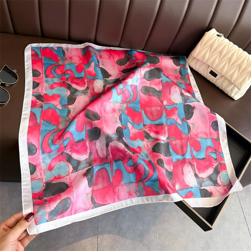 Satin Print Square Scarf