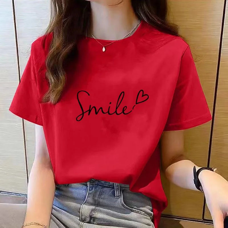 Blended Graphic Print Short Sleeve T-Shirt