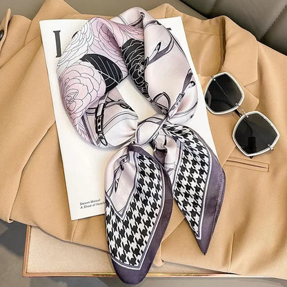 Luxury Print Silk Square Scarf