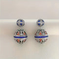 Ethnic Round Zircon Stud Earrings
