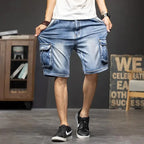 American Retro Denim Cargo Shorts