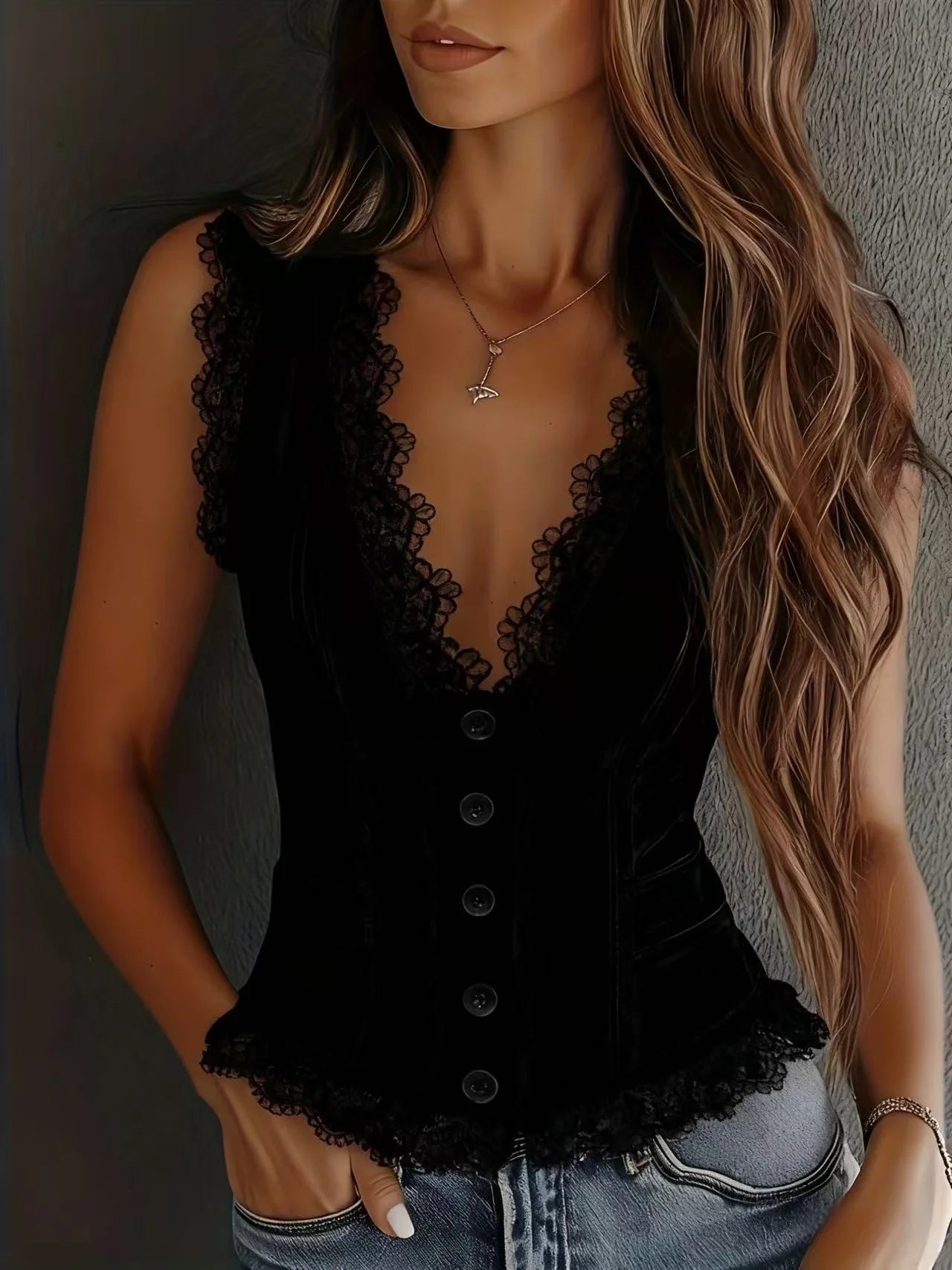 Everyday Deep V-Neck Sleeveless Top