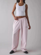 Mid Waist Wide Leg Casual Pants
