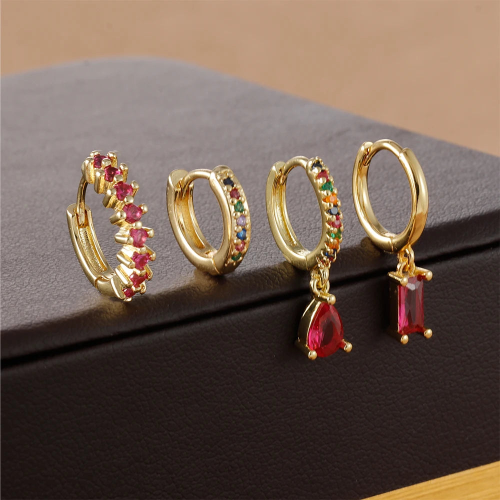 Zircon Water Drop Hoops