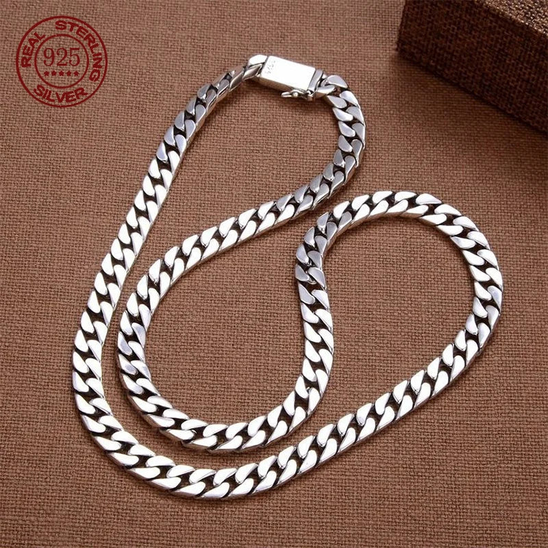 S925 Punk Silver Necklace & Bracelet Set